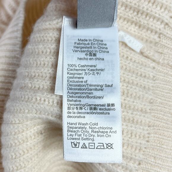 J.Crew Ribbed Cashmere Oversized Crewneck Sweater Ivory Size XS - Picture 8 of 8